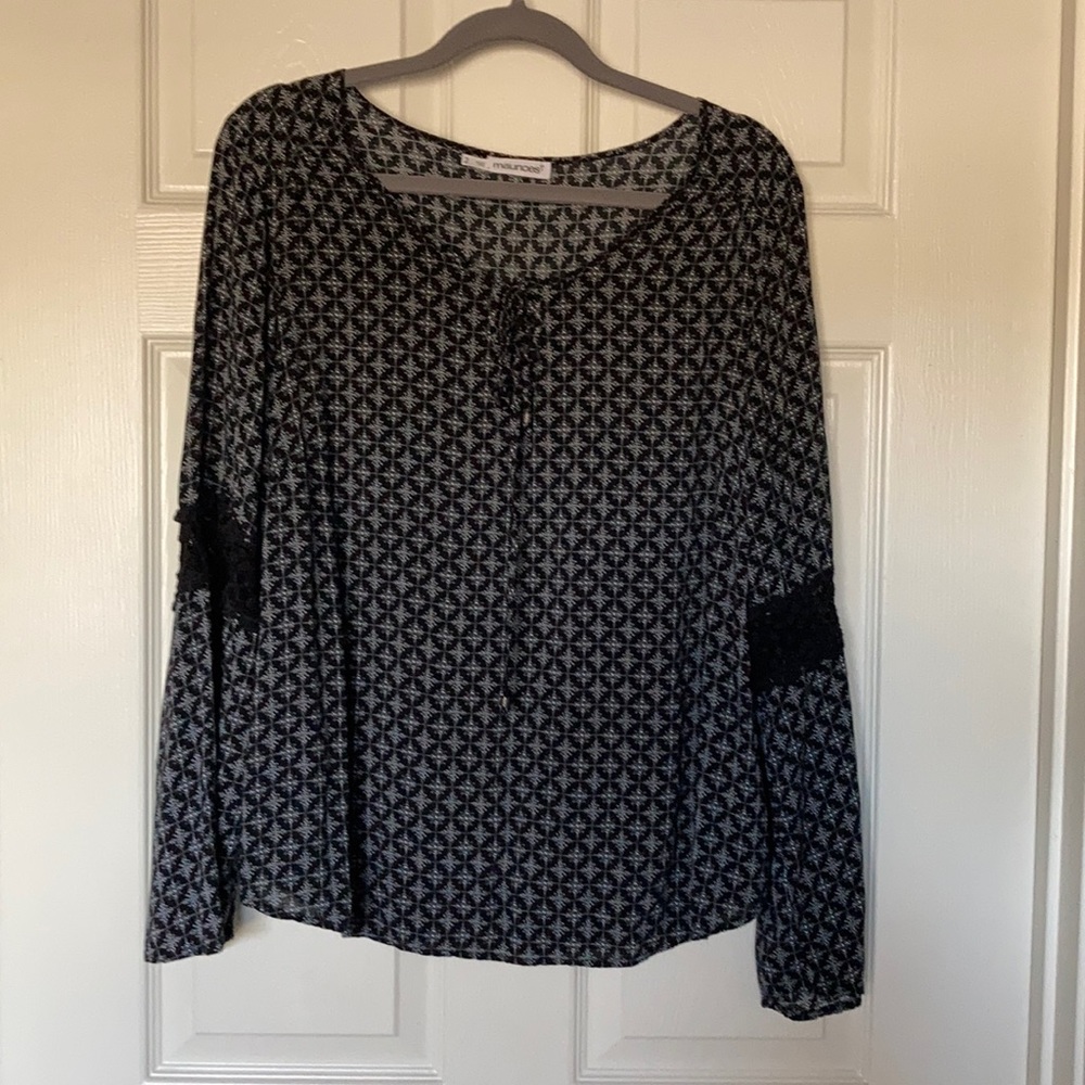 Peasant Blouse, cute black pattern